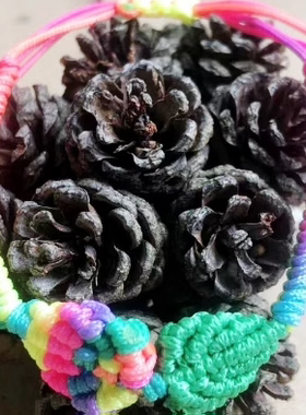 摆摊2元店热卖饰品diy编织粽子手绳成品端午节五彩绳蝴蝶手直销