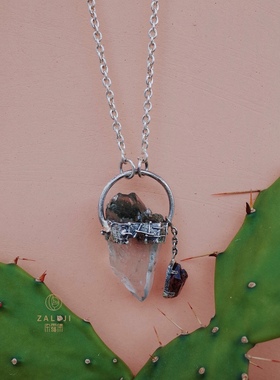 杂露集自制喜马拉雅绿幽灵项链含小超七坠子