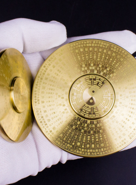 黄铜转转罗盘创意指尖陀螺手把件