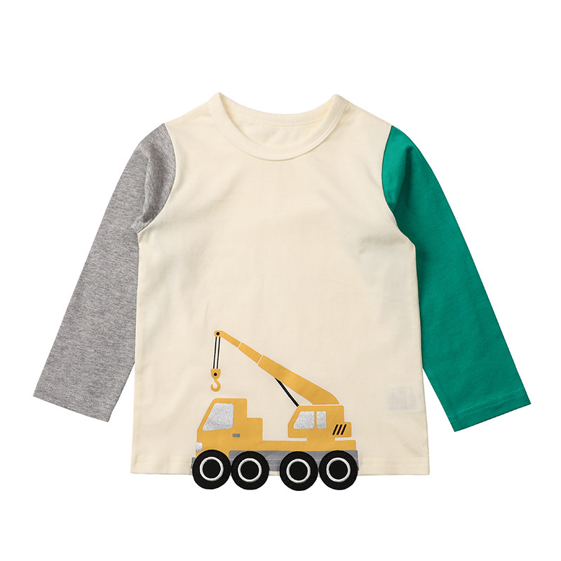 90-140日系儿童纯棉长袖T恤立体机车上衣男童春秋季套头衫工程车,淘宝优惠券,粉丝福利购,淘宝优惠卷
