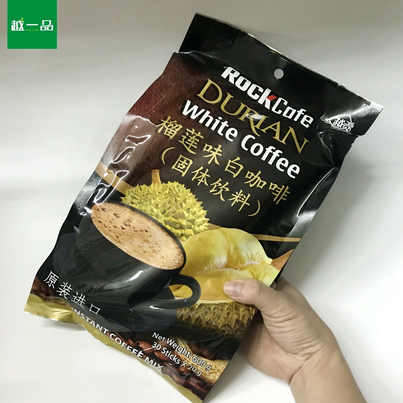 越南进口 越贡Rock Cafe椰子味/榴莲味白咖啡600g速溶三合一咖啡 - 图2