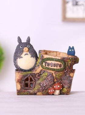 呆萌龙猫小夜灯笔筒摆件饰品