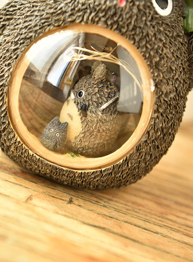 龙猫玻璃罩小夜灯摆件
