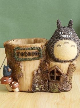 龙猫笔筒小夜灯摆件装饰品礼物