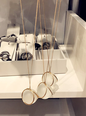 磨砂设计感小众长款毛衣链