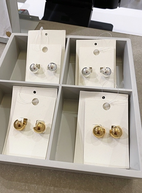 MZYY 金属球金色银色耳环耳钉