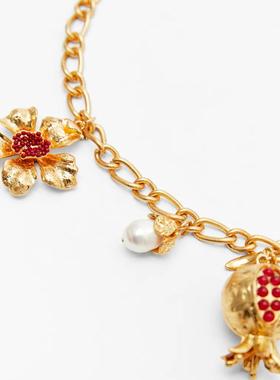 复古气质金属花朵项链