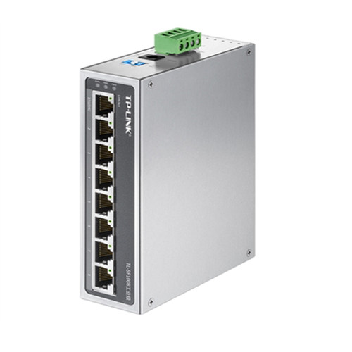 TP-LINK普联TL-SF1008工业级网络交换机8口百兆100M轨道导轨式冗余电源IP40抗干扰防尘耐高低温12V/24V供电DC - 图1