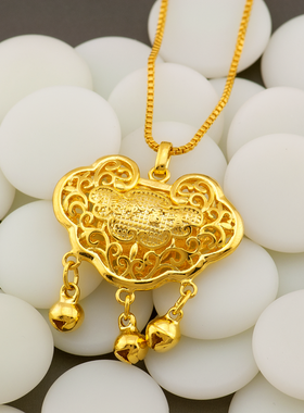 镀金项链手链手镯耳钉耳环戒指越南沙金金色生日礼物套装多款可选