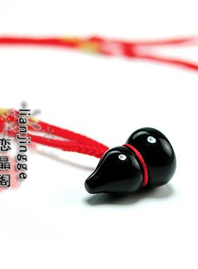 天然水晶黑曜石吊坠葫芦男士挂件黑色水晶情侣生日礼物礼品