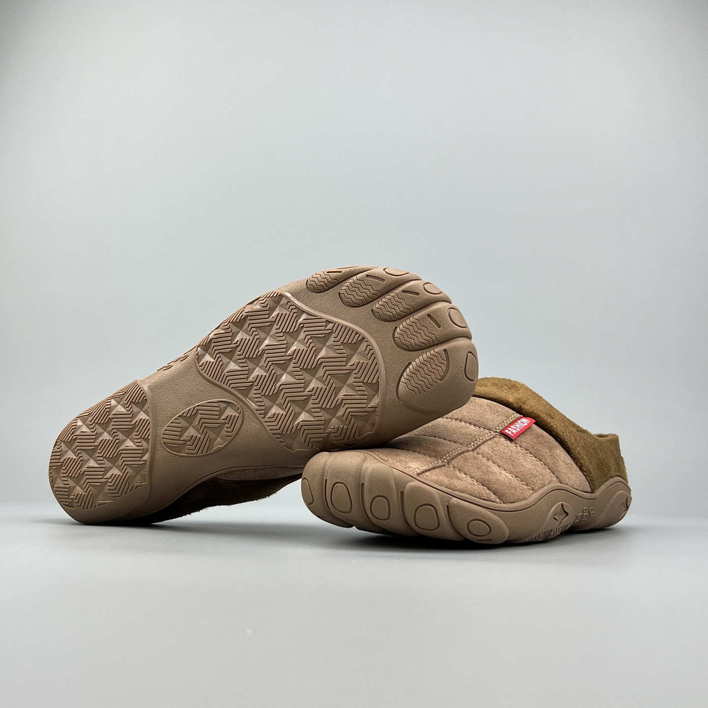 外贸男士大码加绒懒人一脚蹬休闲居家办公室棉拖户外健步半拖棉鞋,淘宝优惠券,粉丝福利购,淘宝优惠卷