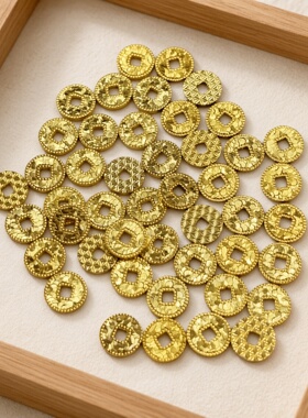 925银镀金碎碎冰手链隔片7mm