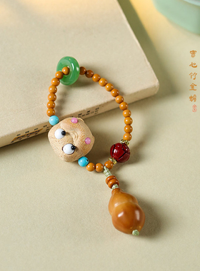国潮橄榄核单圈手链 搭配橄榄核葫芦 实心竹呱呱文玩手捻饰品男女