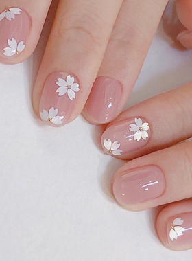 日式美甲樱花花瓣亮片指甲贴片钻