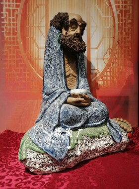 石湾公仔特大达摩茶室会所古玩