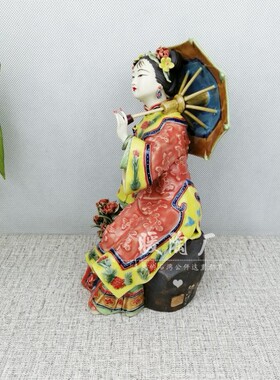石湾公仔陶瓷摆件大师精品宫廷古典仕女春游春意玄关酒柜旅游国外