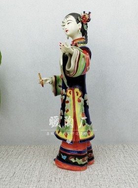 石湾公仔陶瓷摆件大师精品古典仕女福星高照玄关酒柜旅游国外