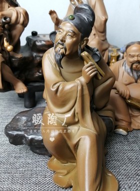 石湾公仔陶瓷摆件刘泽棉大师精品八仙过海人物玄关书房博古架艺术
