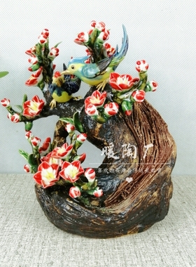 石湾公仔大师手工喜上眉梢摆件