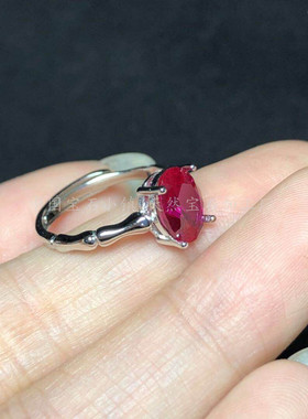 s925纯银戒指空托镶钳竹节