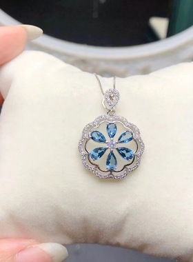 女银未镶钳水滴吊坠空托多粒群镶