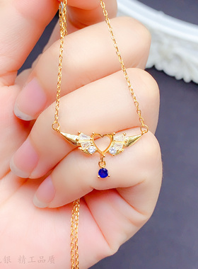 甜美爱心形6*6mm锁骨链空托一体