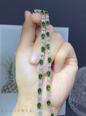 女银饰品透辉石手链气质全镶口