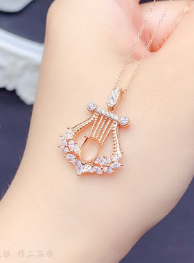 复古竖琴椭圆5*7mm吊坠空托宽版