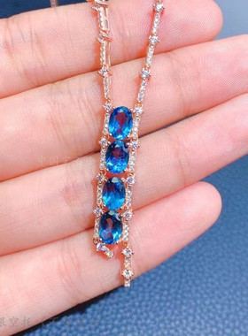 纯银吊坠空托椭圆形精工水晶