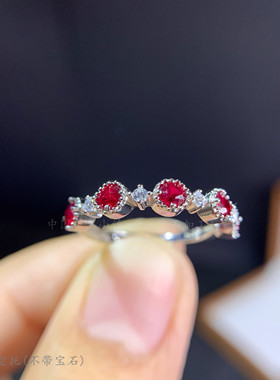 s925纯银戒指空托排戒3*3mm粒钳