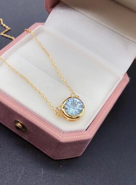 女银一体锁骨链空托猫咪吊坠