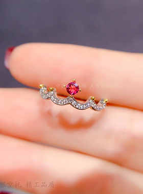 女款正圆形精工小巧戒托简约