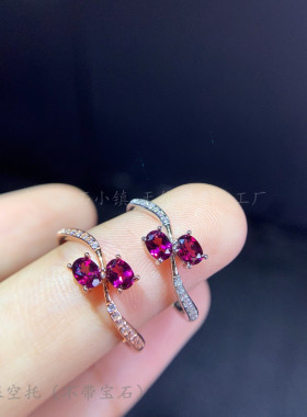 s925纯银戒指空托椭圆insins小众