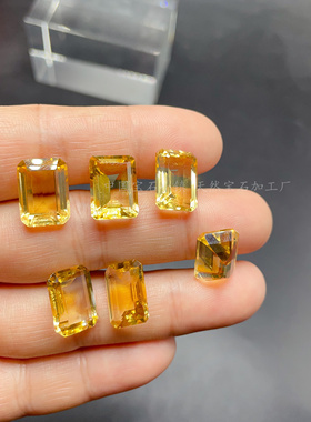 女黄水晶裸石戒面天然