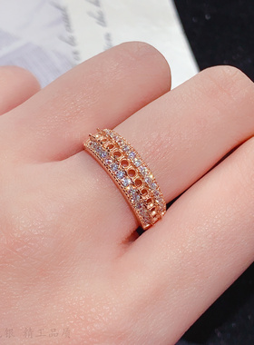 圆形2*2mm11粒石排戒多石位彩宝