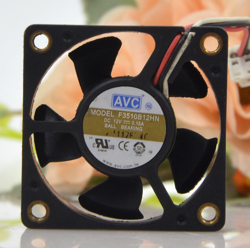 全新AVC 3510 F3510B12HN 12V 0.15A 3.5cm3线双滚珠静音散热风扇 - 图0