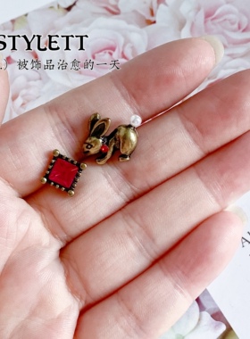 合金复古女耳钉小众设计