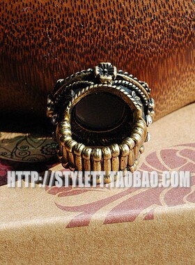 弹力可调戒指合金大宝石复古女