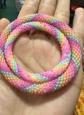 定制日本扩香手环多巴胺彩虹亲子婴幼儿童手镯ins潮甜心精油手串