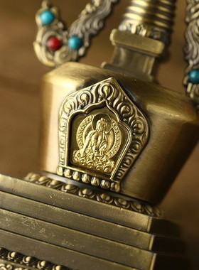 寺院尼泊尔工艺可装藏22cm佛塔