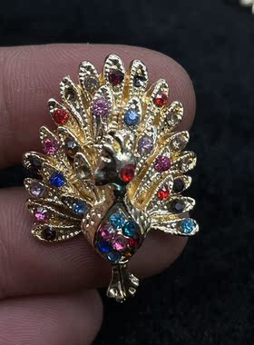 民族风创意孔雀开屏戒指活口指环影视道具珠宝首饰