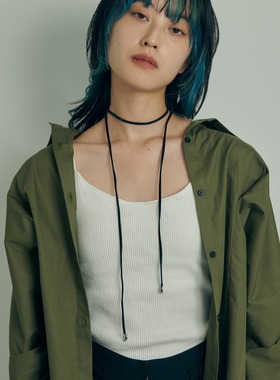 GOLDY黑绳子chocker金属吊坠项链