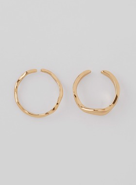 ANEMONE戒指2件套轻奢百搭波浪