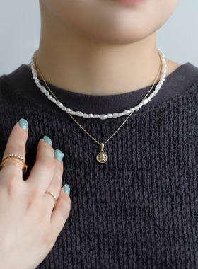 ANEMONE项链珍珠x硬币套装