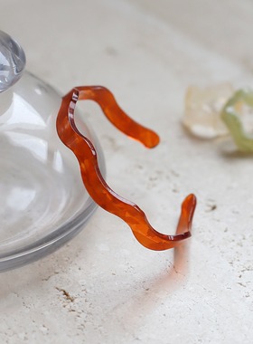 ANEMONE日系波浪醋酸纹路手镯