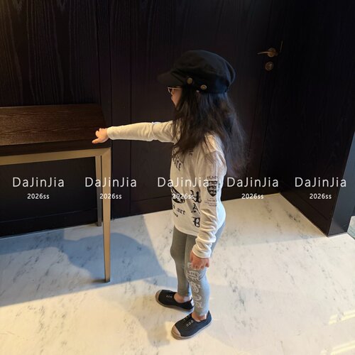 高棉感宝宝打底裤春秋季新款女童软棉柔软百搭双色儿童休闲长裤 - 图1