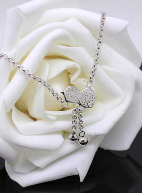 镂空葫芦铜钱925纯银手链女招财