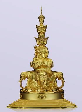 摆件普贤菩萨纯银供奉寺庙佛像