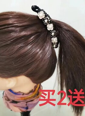 头饰香蕉夹竖夹发饰百搭优雅抓夹成人女防滑扭夹水钻发夹马尾发卡