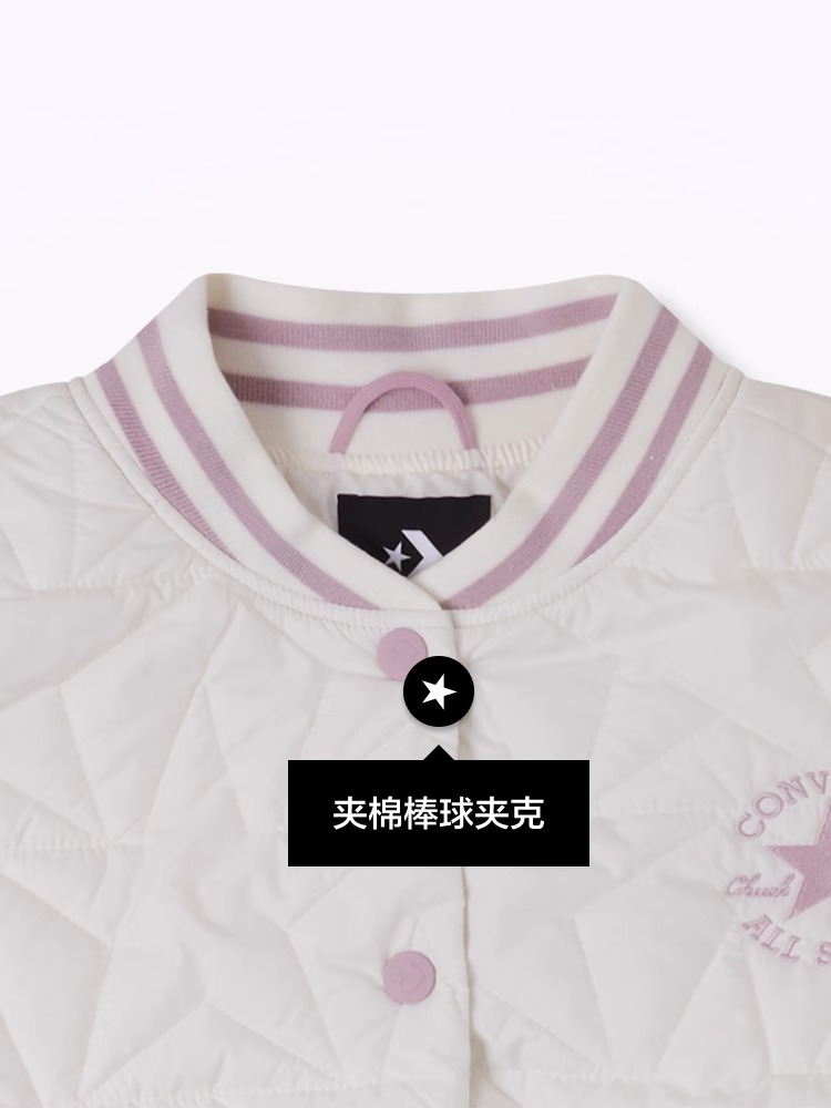 CONVERSE匡威女款2023冬季新款保暖飞行服运动棉服外套10025223